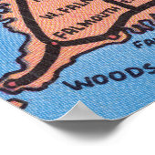 Detailed Auto Map of Cape Cod Poster (Ecke)