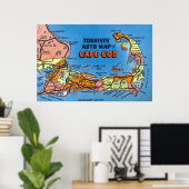 Detailed Auto Map of Cape Cod Poster (Heimbüro)