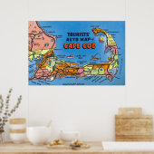 Detailed Auto Map of Cape Cod Poster (Küche)