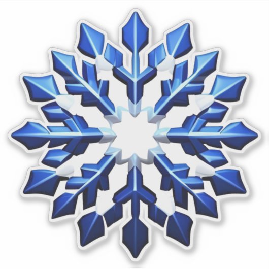 Detailed Blue Snowflake Aufkleber (Vorderseite)