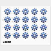 Detailed Blue Snowflake Runder Aufkleber (Blatt)