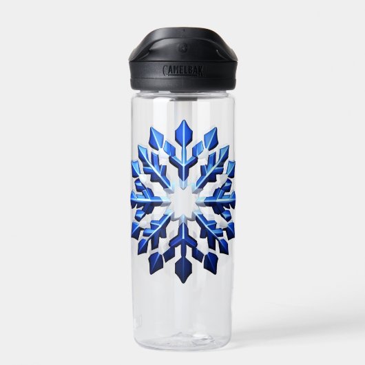 Detailed Blue Snowflake Trinkflasche (Rückseite)
