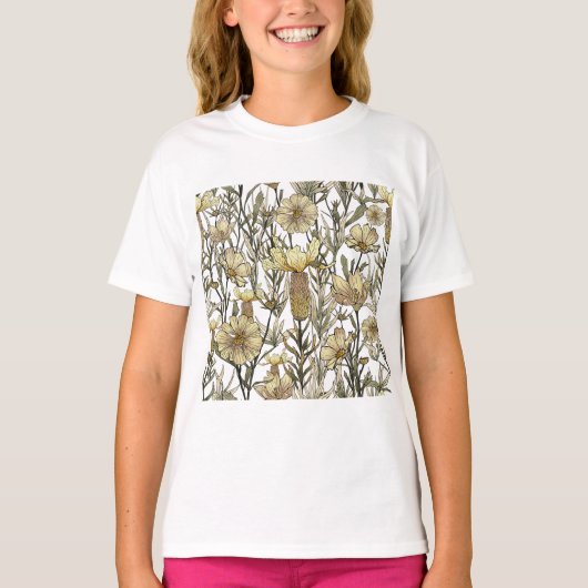 Detailed Floral Pattern T-Shirt (Vorderseite)