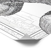 Detailed Knight in Full Armor - Coloring Page Poster (Ecke)