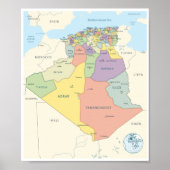 Detailed Map of Algeria Regions Poster (Vorne)