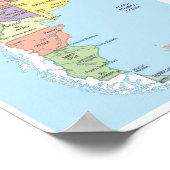 Detailed map of Argentina Regions Poster (Ecke)