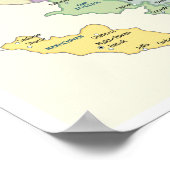 Detailed Map of Azerbaijan Regions Poster (Ecke)