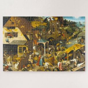Detailed Pieter Brueghel "Dutch Proverbs" 1559, Puzzle