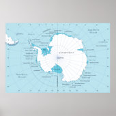 Detailed Polar Map of Antarctica and the Surroundi Poster (Vorne)
