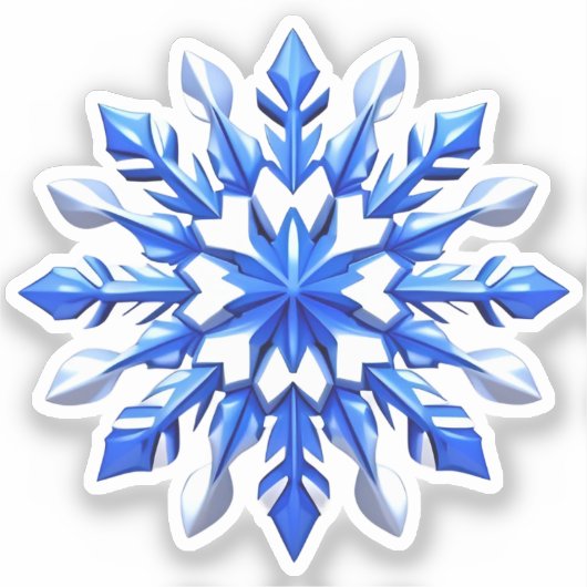 Detailed Snowflake Design Aufkleber (Vorderseite)