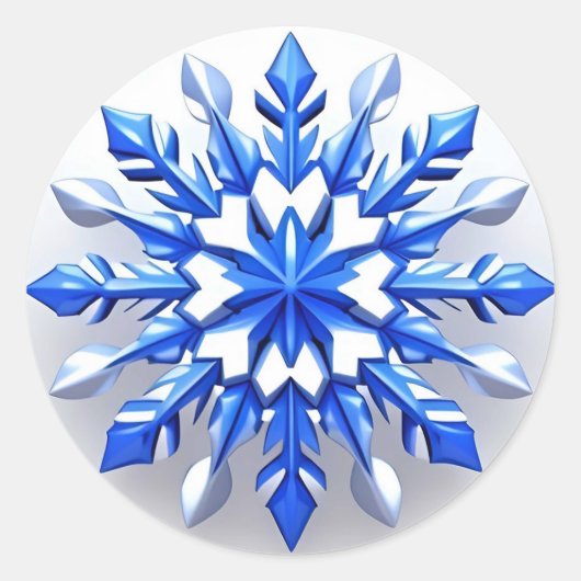 Detailed Snowflake Design Runder Aufkleber (Vorderseite)
