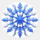 Detailed Snowflake Design Runder Aufkleber (Vorderseite)
