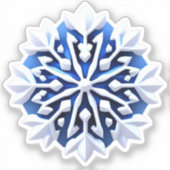 Detailed White Snowflake Design Aufkleber (Vorderseite)