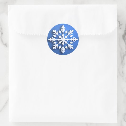 Detailed White Snowflake Design Runder Aufkleber (Tasche)