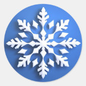 Detailed White Snowflake Design Runder Aufkleber (Vorderseite)