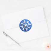 Detailed White Snowflake Design Runder Aufkleber (Umschlag)
