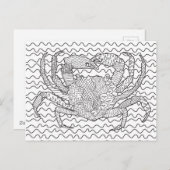 Detailierte Seekrabbe Doodle Postkarte (Vorne/Hinten)