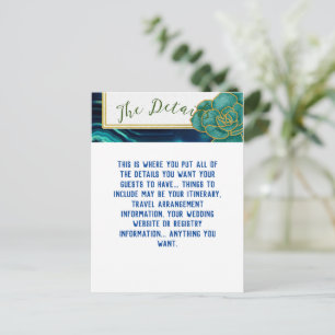 Detailkarte für aquamarine und blaue Flora-Gatter Postkarte