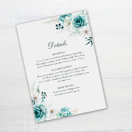 Detailkarte für aquamarine und nicht weiße Wildblu Einladung