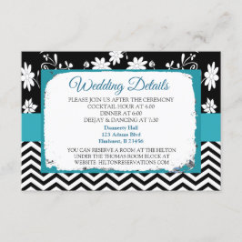 Detailkarte für blaue und schwarze Hochzeiten Begleitkarte