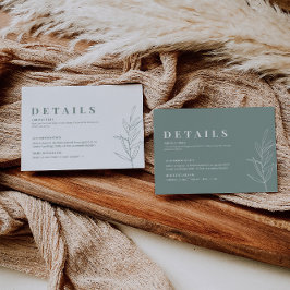 Detailkarte für Blumenblätter Grüne Hochzeiten Begleitkarte