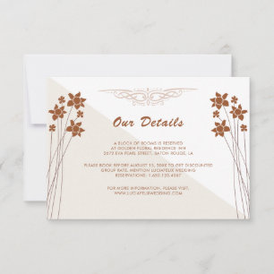 Detailkarte für blumengeschliffene Hochzeitsstimmu RSVP Karte