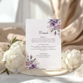 Detailkarte für Boho Mave und Lilac Floral Wedding Einladung