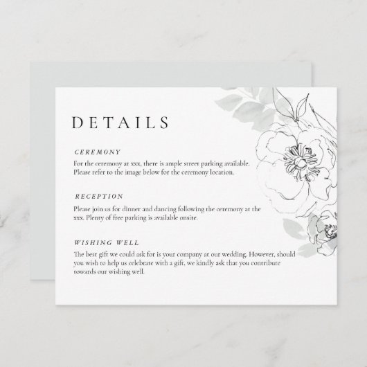 Detailkarte für botanische Blumenbilder Einladung (Vorne/Hinten)