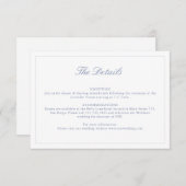 Detailkarte für das Hochzeitstauchblauer Wappen Einladung (Vorne/Hinten)