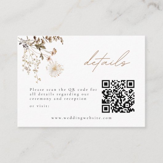 Detailkarte für delikate Herbst-Wildblume Begleitkarte (Vorderseite)