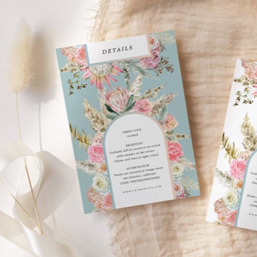 Detailkarte für den tropischen Bohemischen Aquamar Begleitkarte