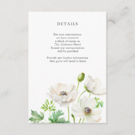 Detailkarte für die Blume des Anemons Begleitkarte