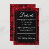 Detailkarte für die gotische Rose RSVP Karte (Vorne/Hinten)