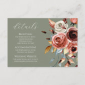 Detailkarte für die Hochzeitskartentafel der grüne Begleitkarte (Vorderseite)