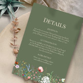 Detailkarte für die Hochzeitssache Grün Wildblumen Einladung