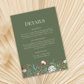 Detailkarte für die Hochzeitssache Grün Wildblumen Einladung