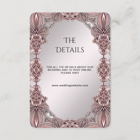 Detailkarte für die rosa Zierelemente Begleitkarte (Vorderseite)