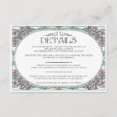 Detailkarte für farbenfrohe Jugendstil-Hochzeiten  Begleitkarte (Vorderseite)