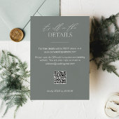 Detailkarte für grüne Hochzeiten mit QR-Code RSVP Karte