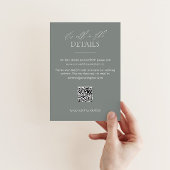 Detailkarte für grüne Hochzeiten mit QR-Code RSVP Karte