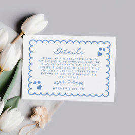 Detailkarte für handgeschriebene Hochzeitsdetails RSVP Karte