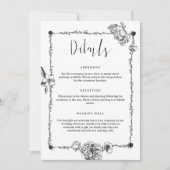 Detailkarte für handgezeichnete gotische Blume Einladung (Vorderseite)