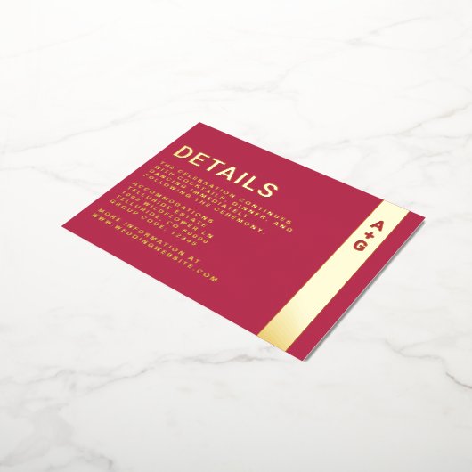 Detailkarte für hellrosa Angaben Folie Einladungspostkarte (Gedreht)