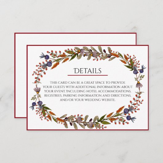 Detailkarte für Herbst-Folien Einladung (Vorne/Hinten)