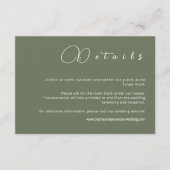 Detailkarte für Minimalistische Hochzeitssehen auf Begleitkarte (Vorderseite)