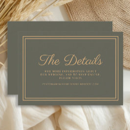 Detailkarte für Olive Green Wedding Begleitkarte
