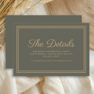 Detailkarte für Olive Green Wedding Begleitkarte