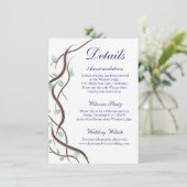 Detailkarte für romantische Winterschneebründe Begleitkarte (Stehend Vorderseite)