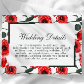 Detailkarte für Rote Mohnblume-Blume Begleitkarte