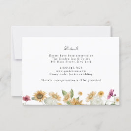 Detailkarte für rustikale Sonnenblumen Einladung